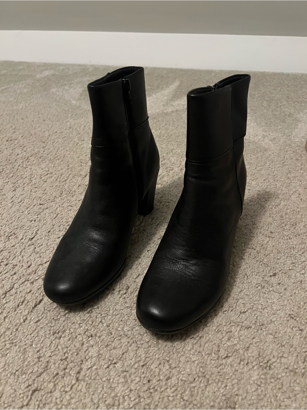 Clarks Kalea Black Leather Boots